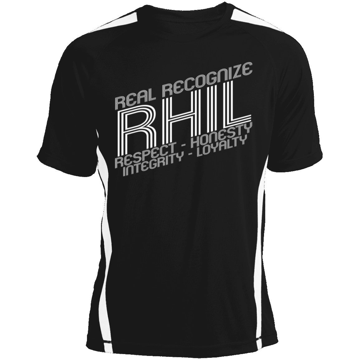 Real Recognize RHIL (Respect, Honesty, Integrity, Loyalty) Colorblock Dry Zone Crew CustomCat